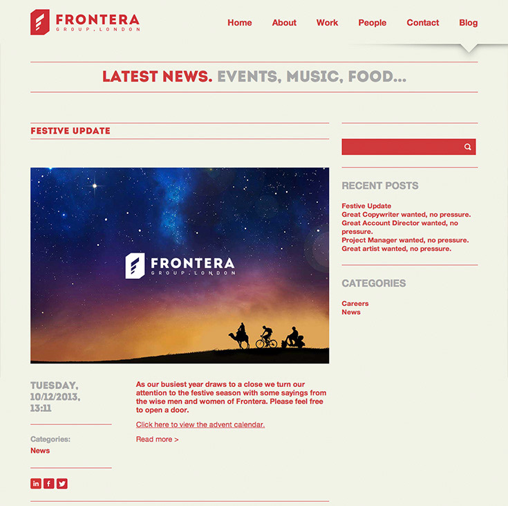 healthcare agency FRONTERA London parallax JavaScript development Well-being kings of mambo