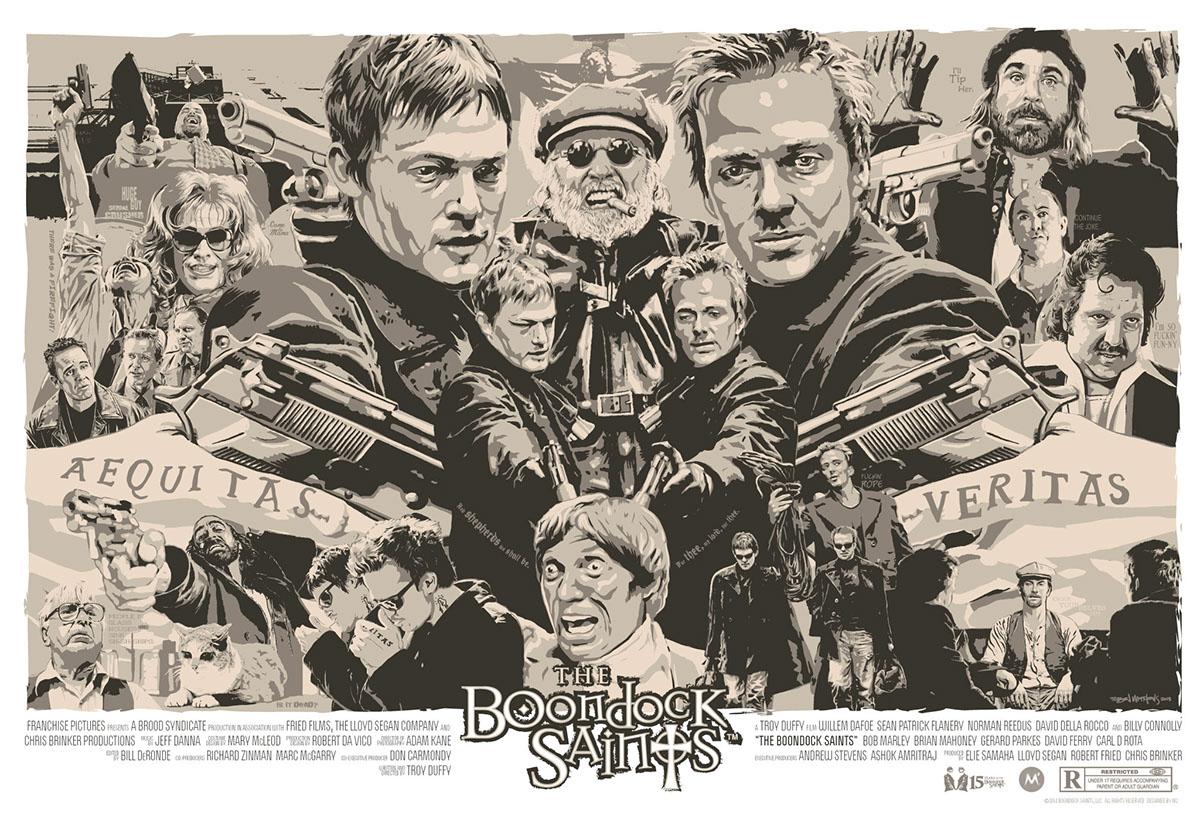 boondock saints poster print screen print movie poster norman reedus sean patrick flannery Troy Duffy M2 limited edition signed collectible series movie