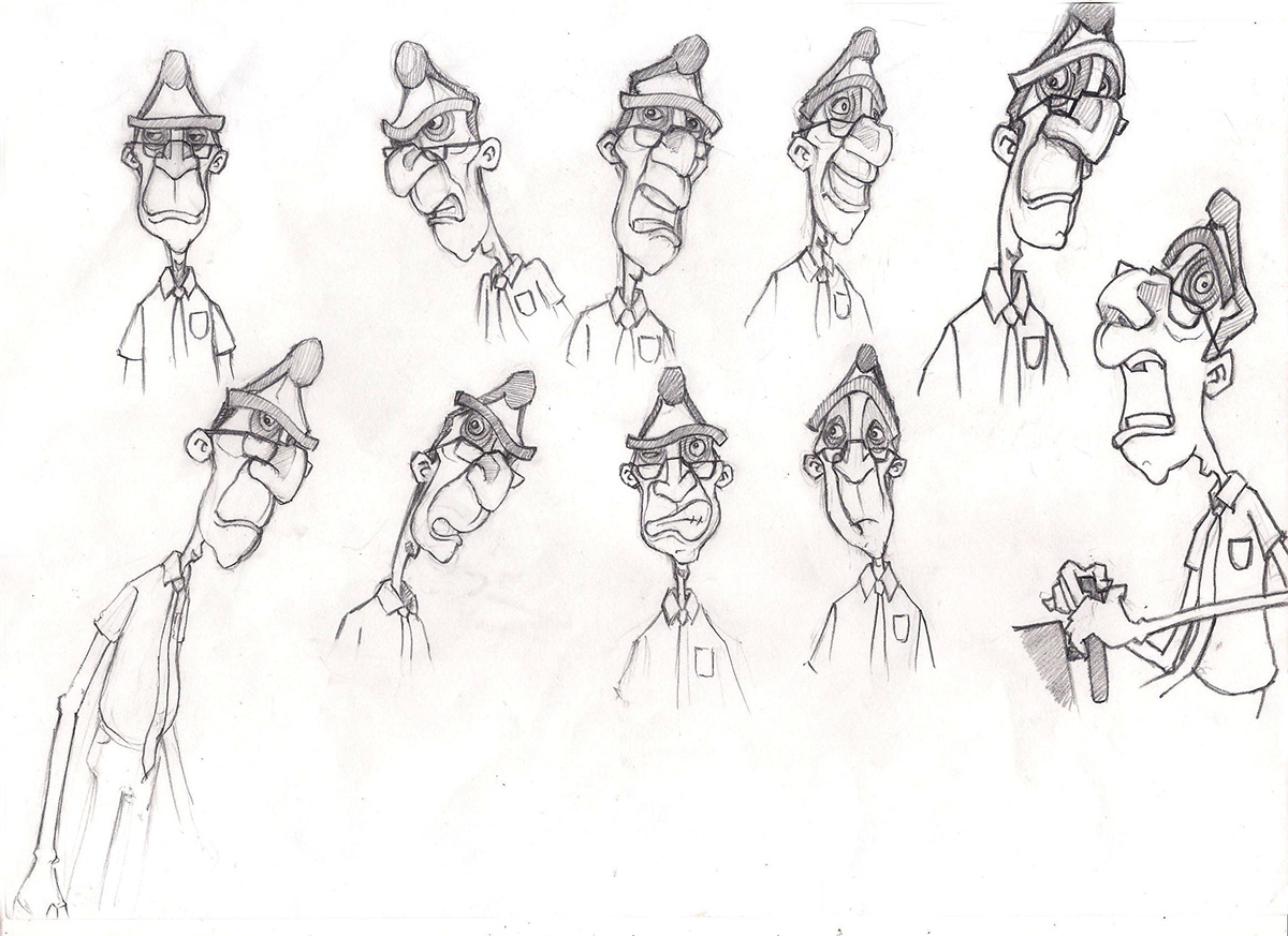 Exit short film Autopay Machine mike sketches Character