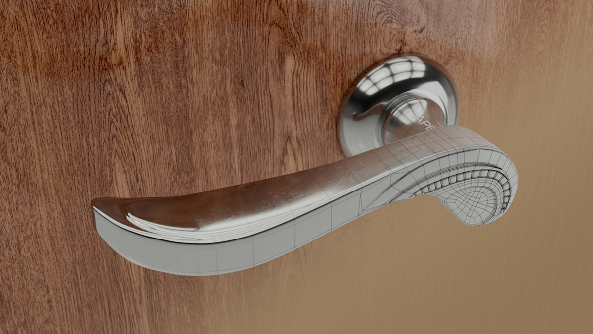 apecs Door handle 3D blender cycles design