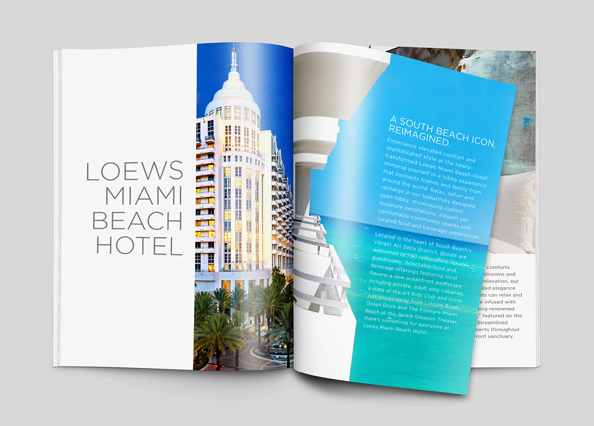 advertisement graphicdesign miami loews miami beach hotel sobe magazine