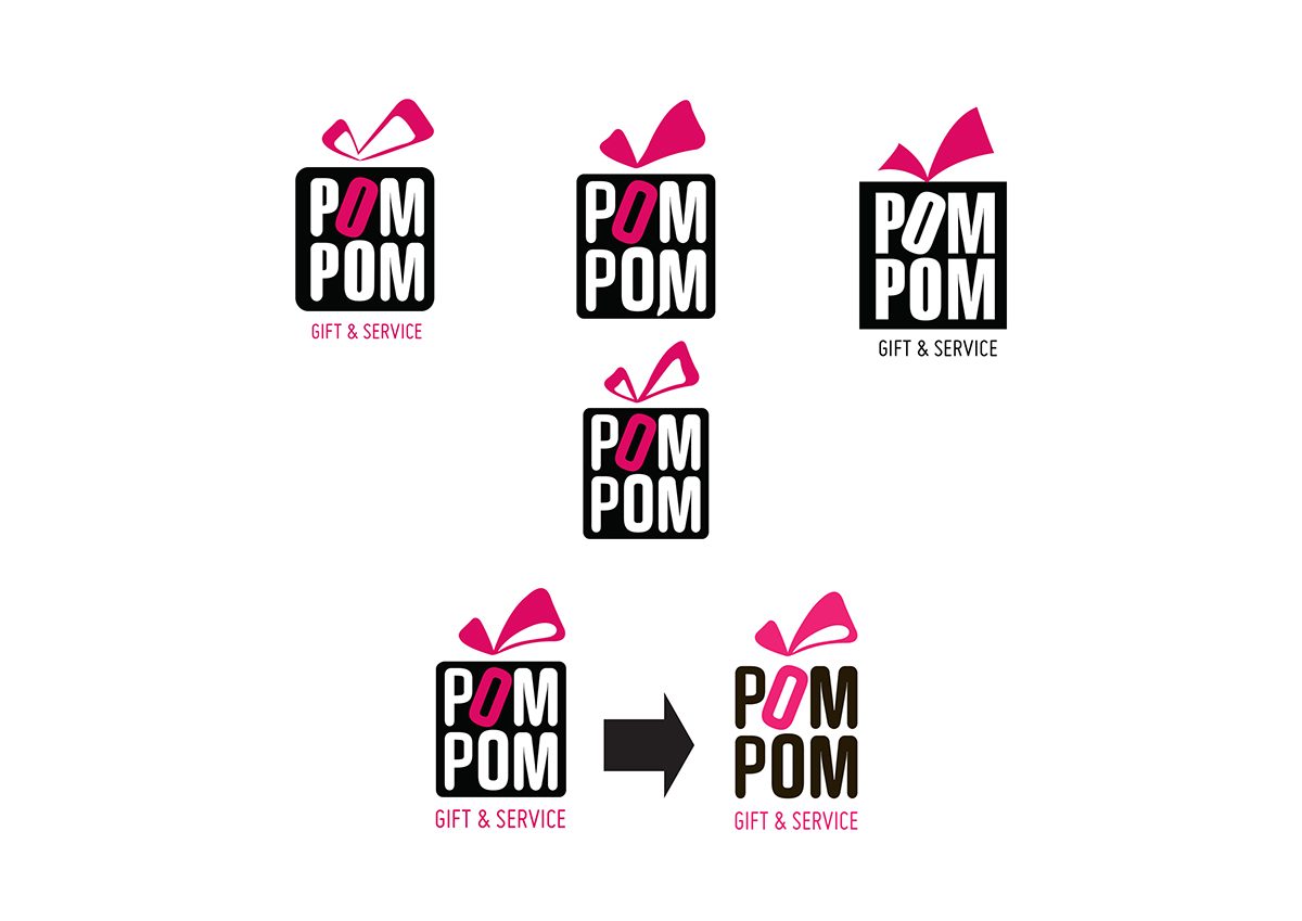 Pom gift company identity brand logo