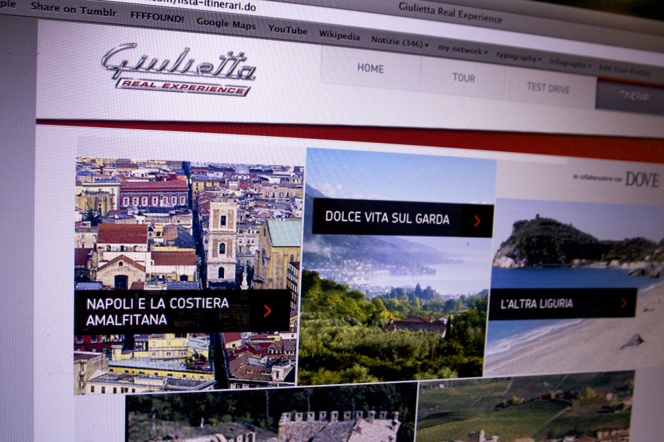giulietta alfa romeo itinerary paths Italy Regions maps test drive