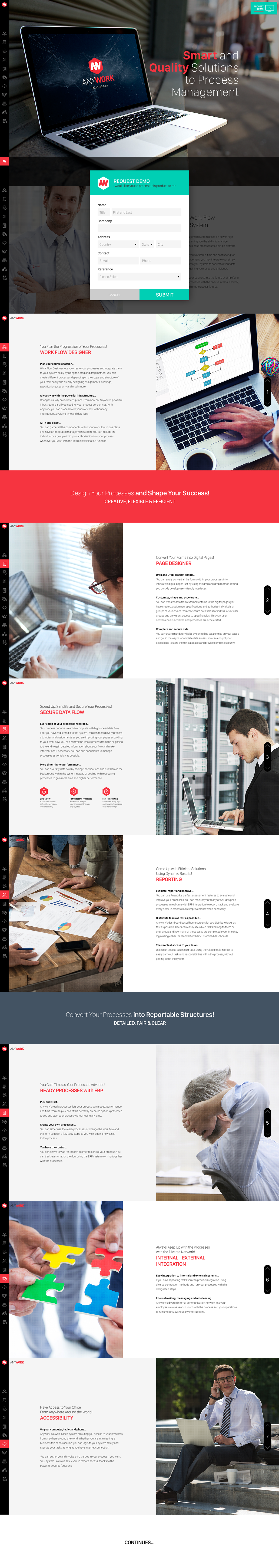 One Page web site design AnyWork