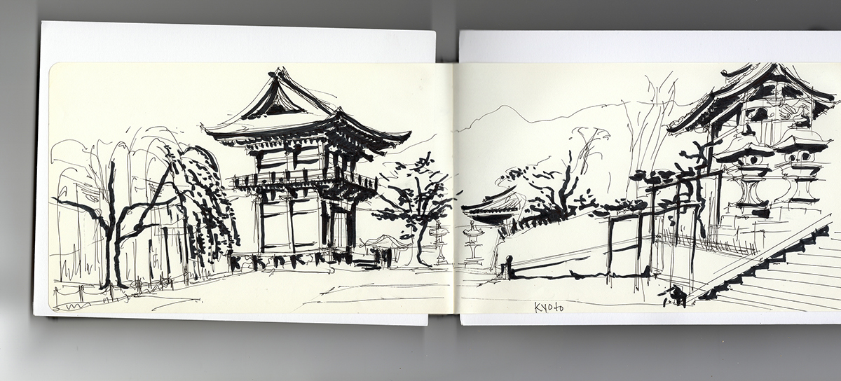 Adobe Portfolio sketching Travel enpleinair sketchbook Moleskin japan
