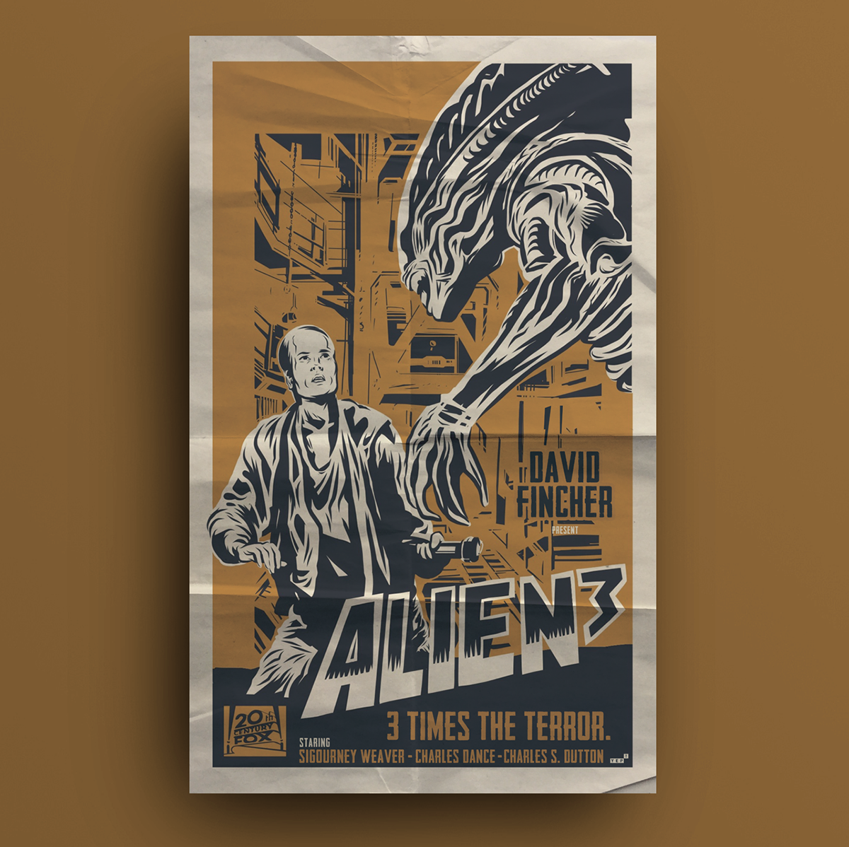 movie alien movie poster sigourney weaver Ridley Scott david fincher James Cameron Jean Pierre Jeuney tattoo vintage