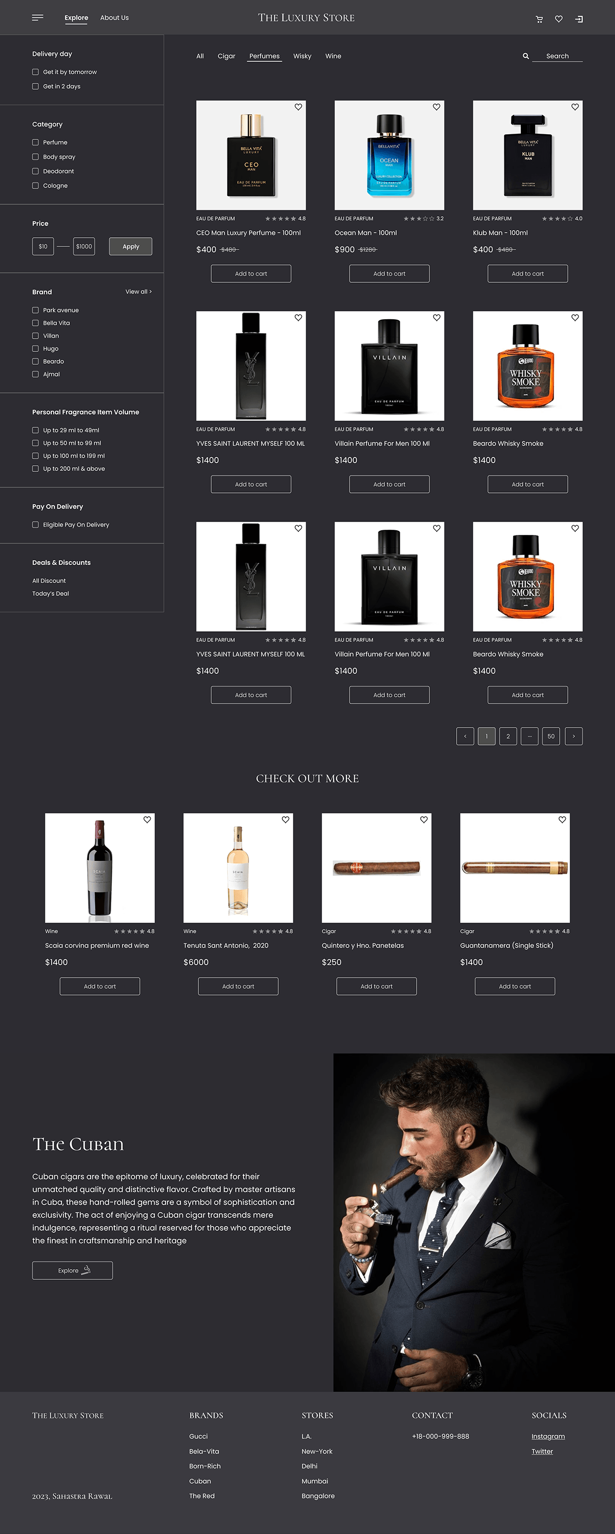 e-commerce Shopping cart market Mockup prototype black dark Website ShoppingSite