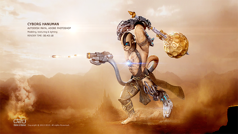 3D  3D Modeling Cyborg Hanuman
