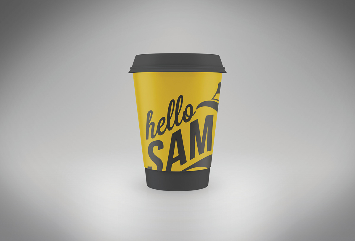 hello sam type poster typography poster brand logo application tshirt business card design