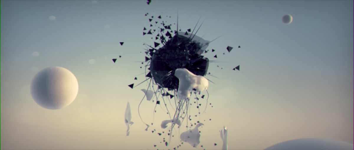 abstract  experimental after effects vray cinema 4d  3d dynamics particles