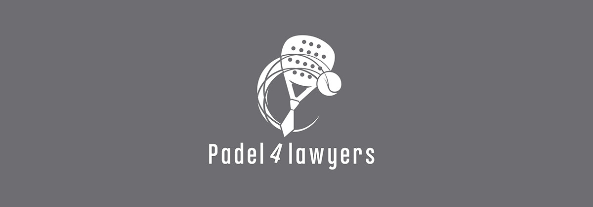 Logotipo diseño cartel torneo Padel padel4lawyers Logotype design sport lawyer abogado poster Paddle geometric