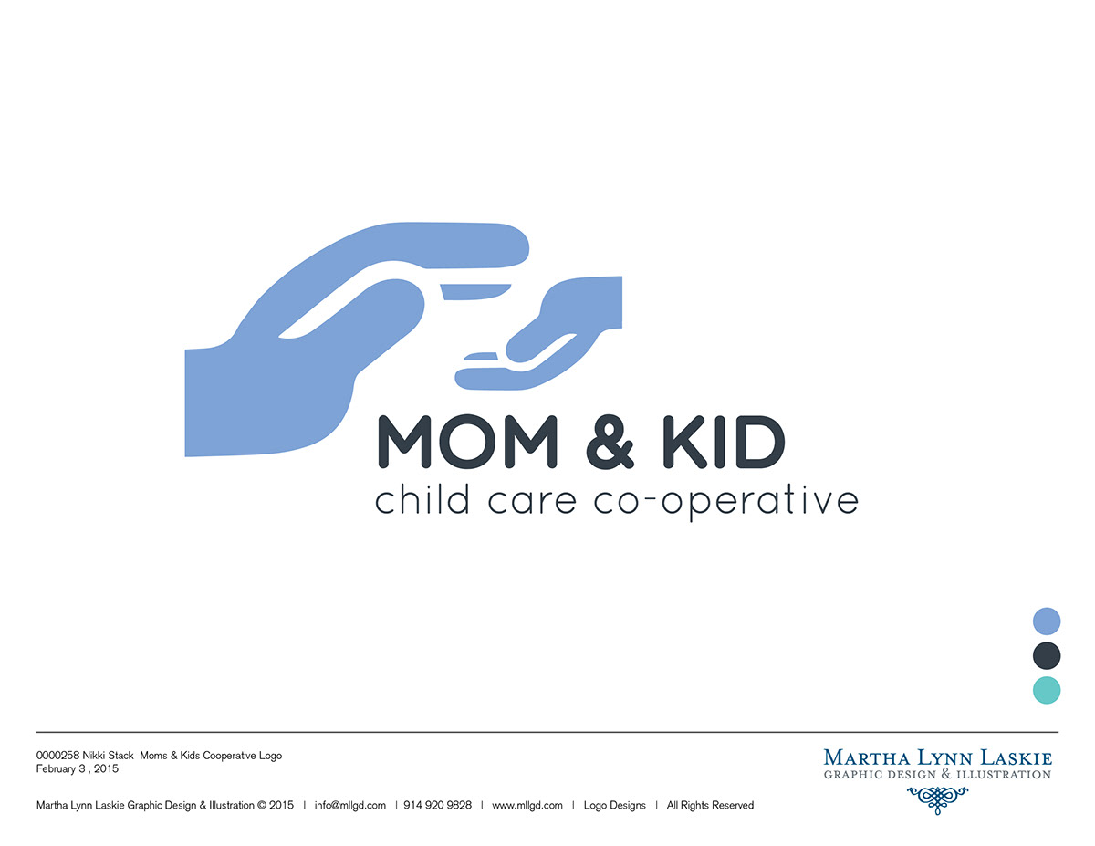 child care logo marthalynnlaskie women mom Co-operative Collection blue cool logo family local kids bright clever
