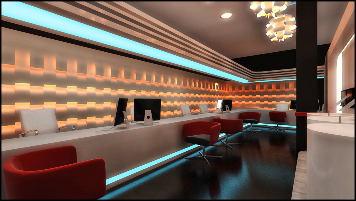interiors showroom 3dmax vray visualization modern
