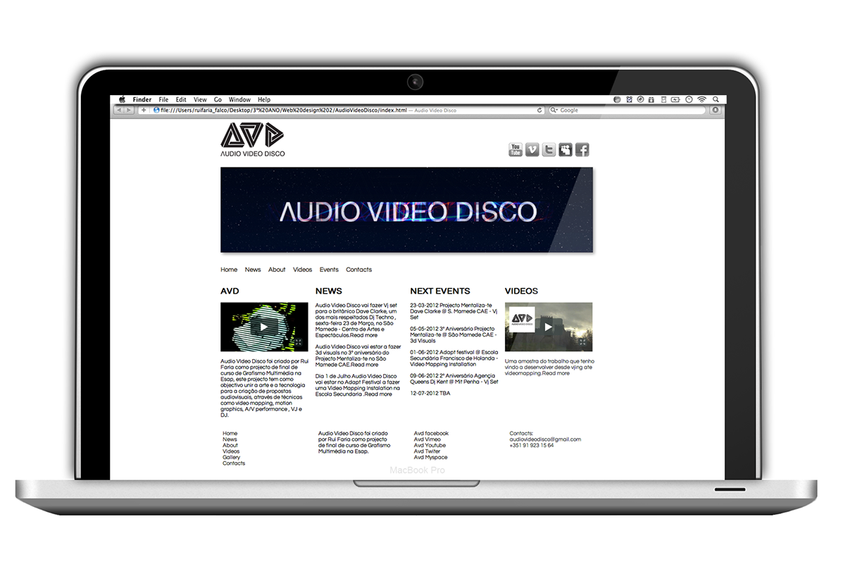 audio video disco Rui Faria  branding  VJ video mapping Logo Design