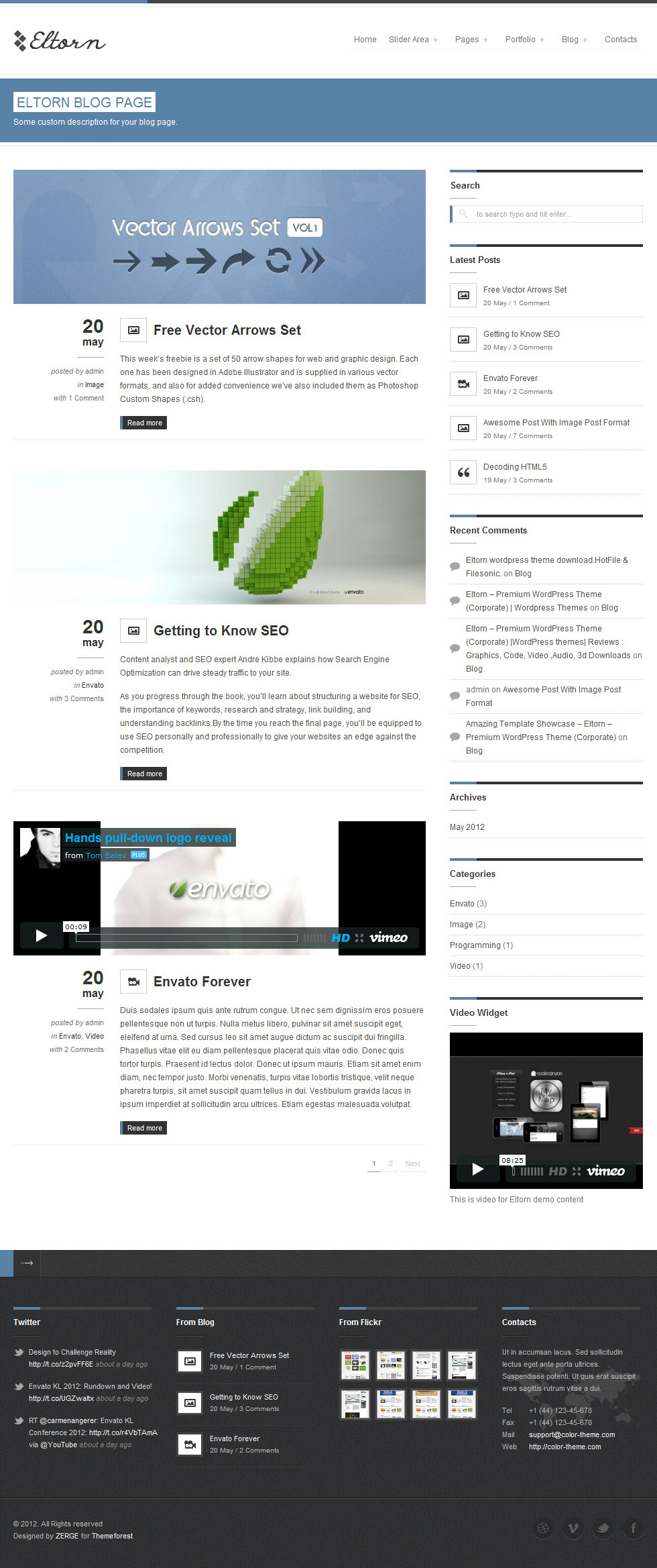 wordpress php css3 themeforest Blog corporate clean portfolio premium theme