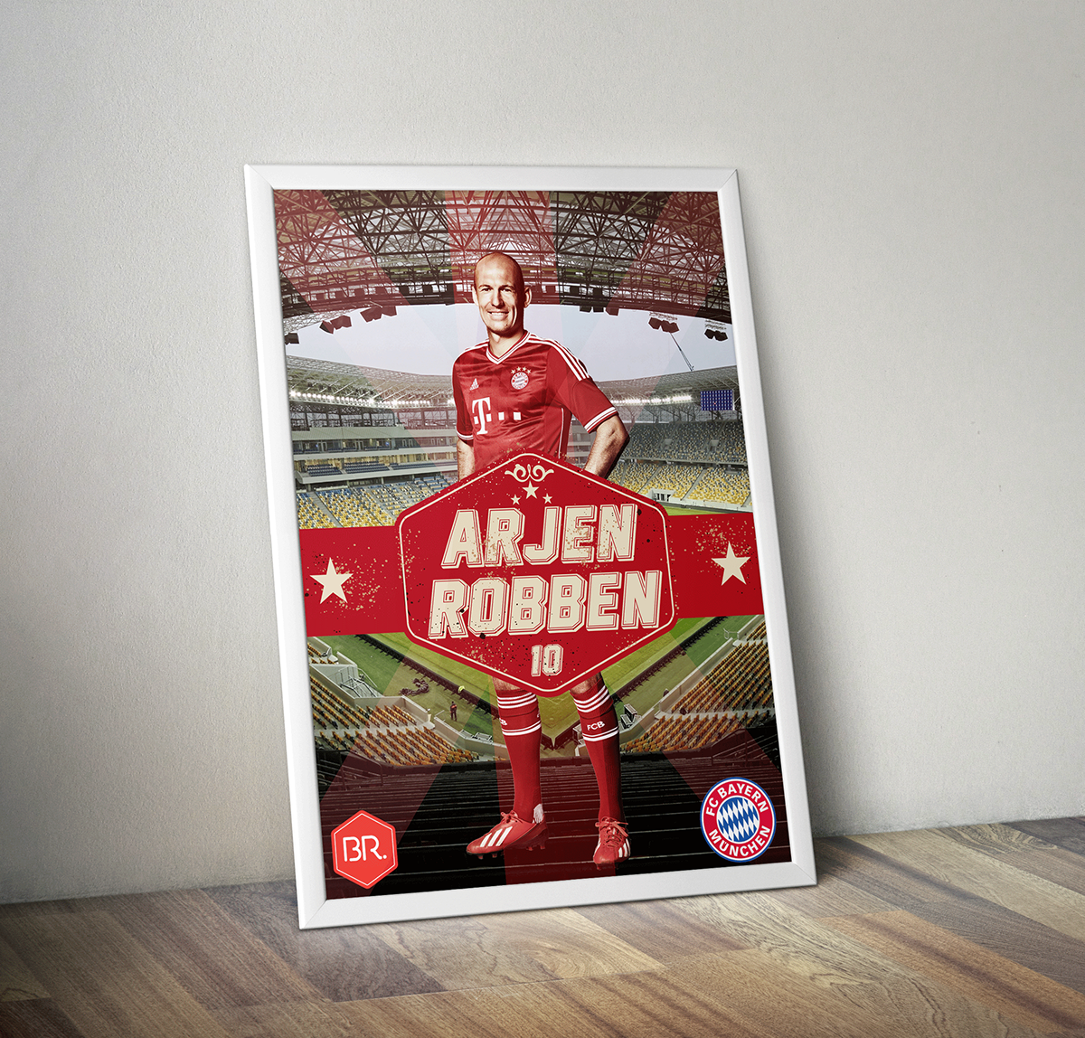 robben Arjen Robben design bayern munich Bayern football soccer Arena poster print retouch
