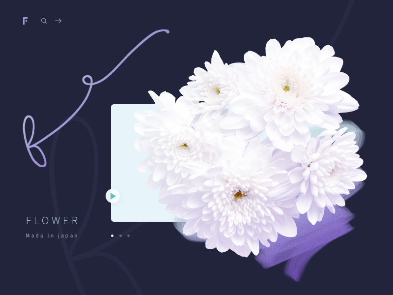 UI ux flower graphic Web simple clean japan tokyo