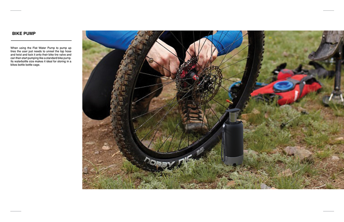 design Water Filter bike pump Flat Water Pump product camping hiking biking mountain biking