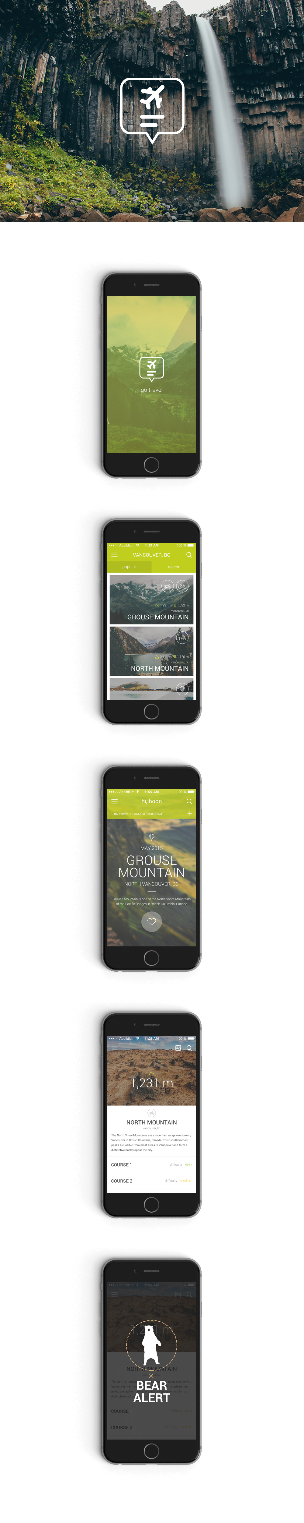 app Travel app design ios extreme sports UI ux