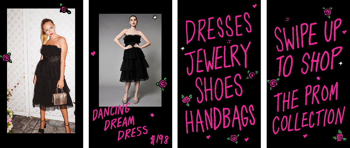Betsey Johnson Fashion  girly HAND LETTERING Instagram content Instagram Design leanna perry Social Media Content Social Media Design