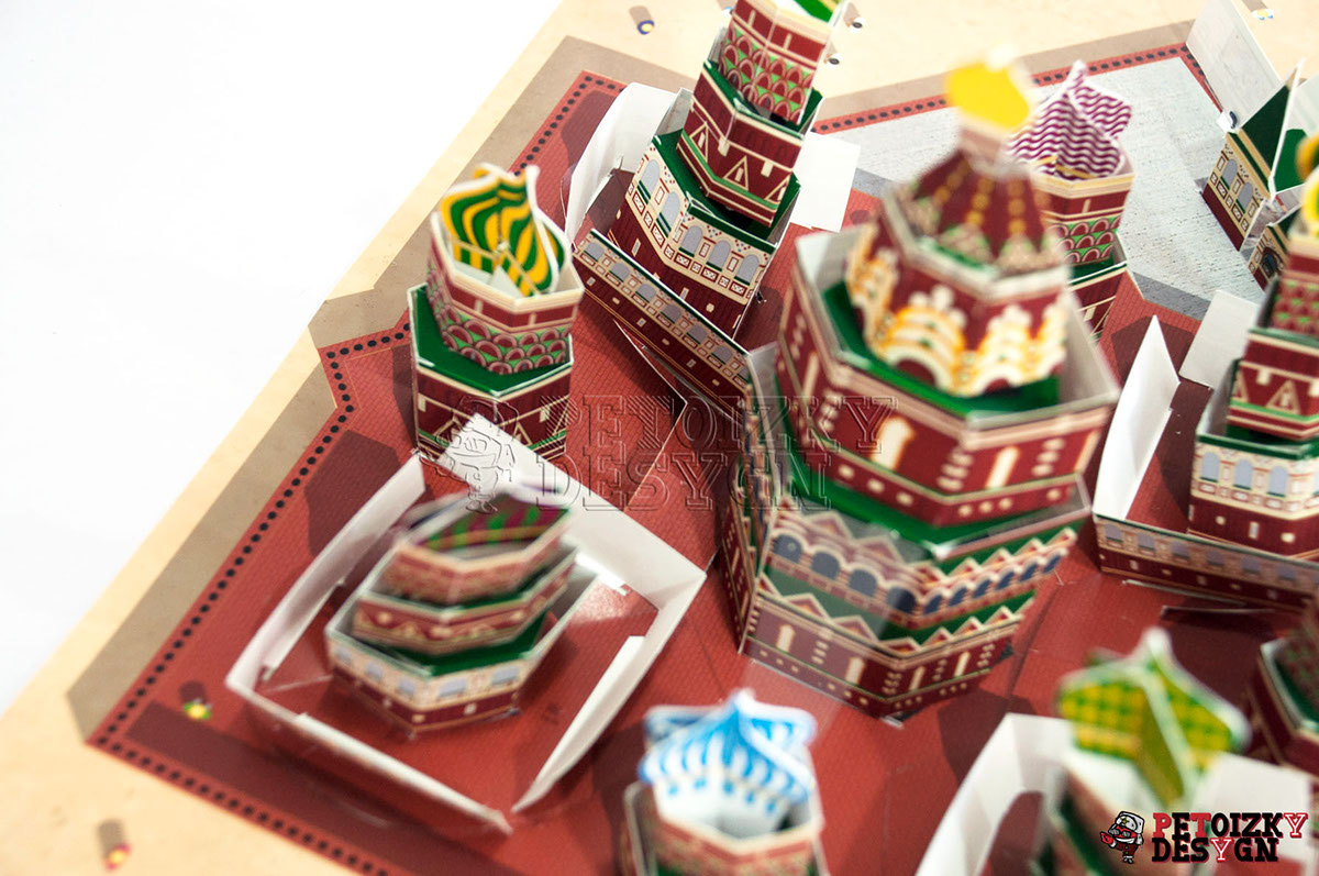 St.Basil cathedral pop-up pop up architectural Peper Engineer paper structure Wat Phra Kaew Emerald Temple Bangkok Thailand