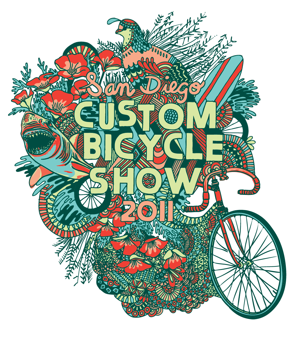 San Diego Custom Bicycle Show R.E.Load poster drawings tshirts Philadelphia Bike Expo gigposters