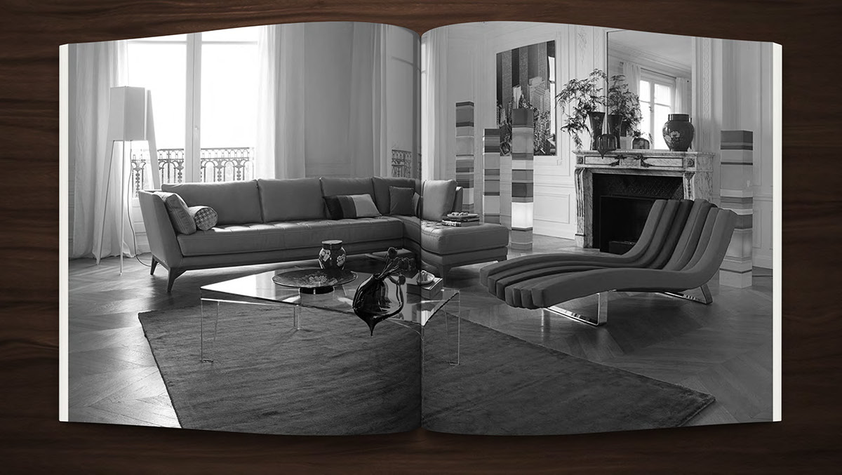 coffee table print luxury black and white real estate