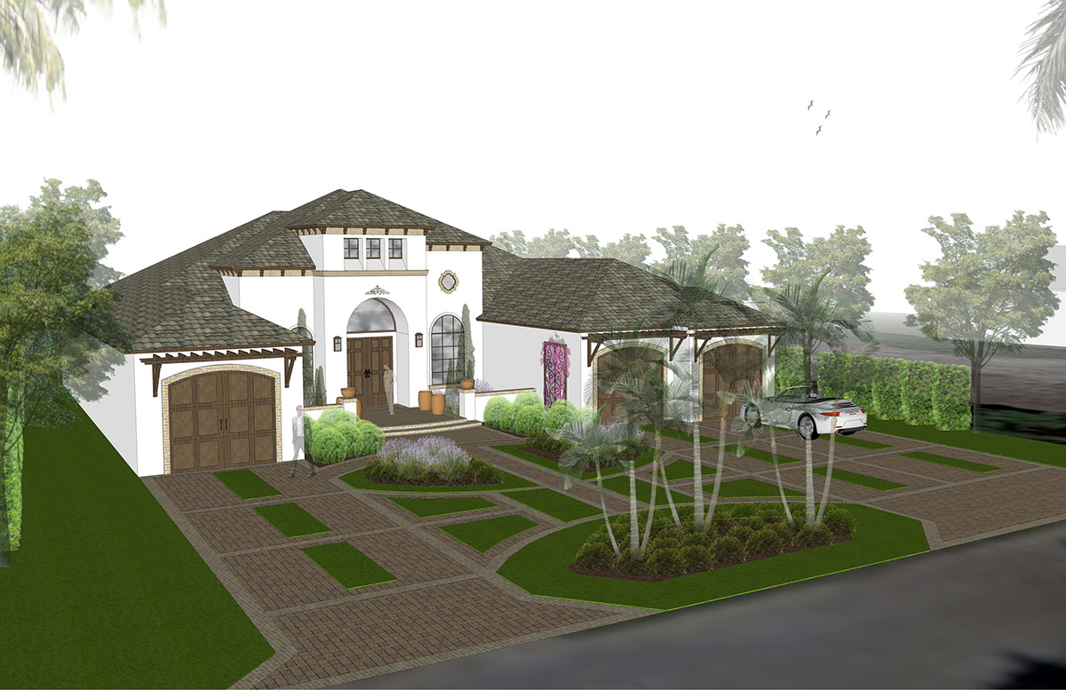private residence 3D Visualization 3d modeling garden home Hardscape garden design
