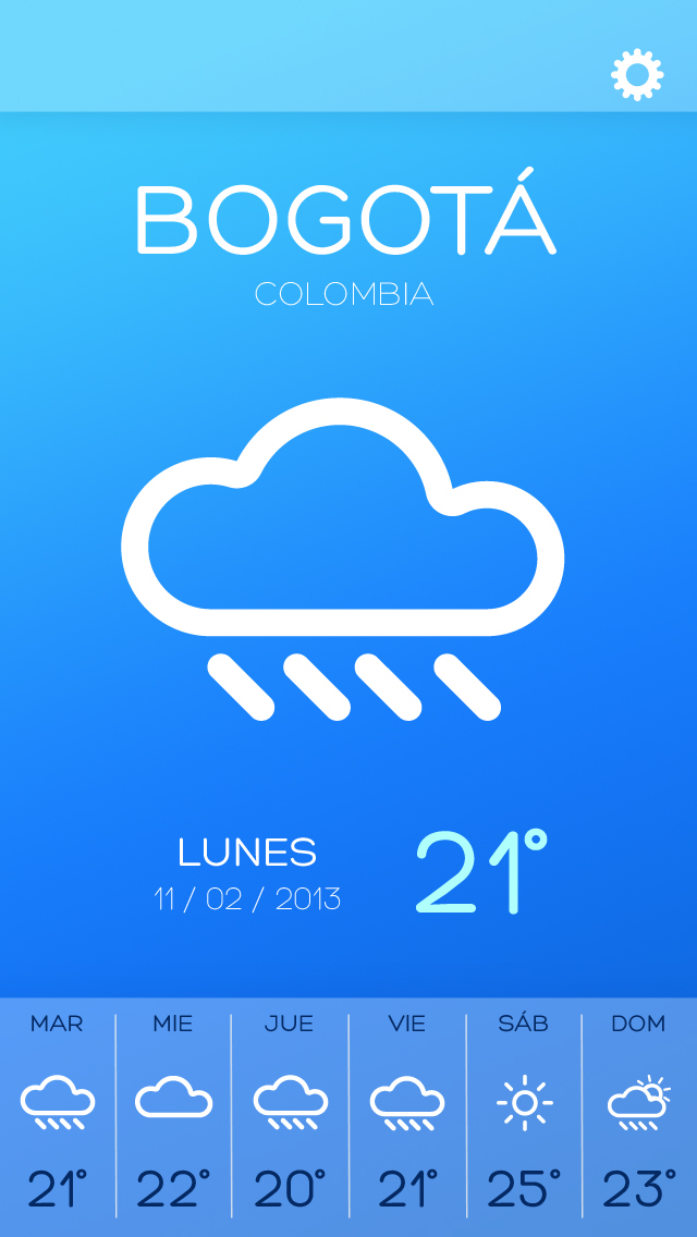 Web design graphic clima weather Icon Sun rain Cali colombia app iphone Interface