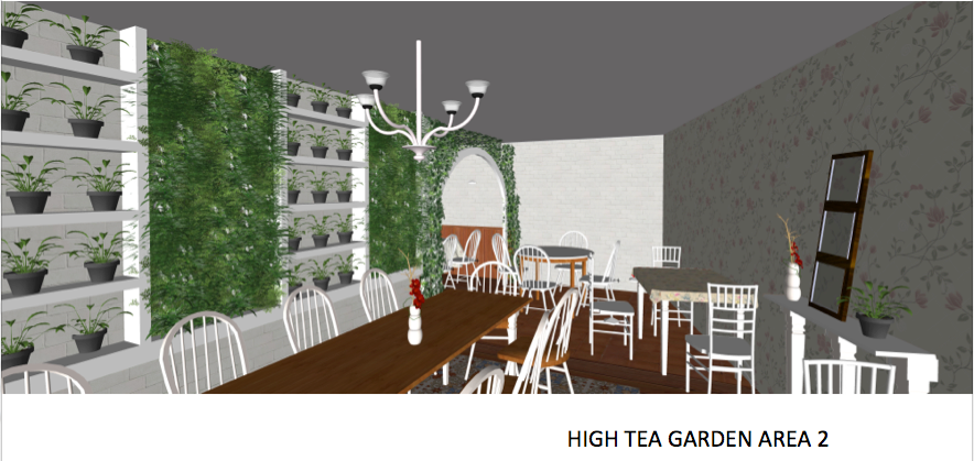 Interior british teahouse cafe restaurant garden design