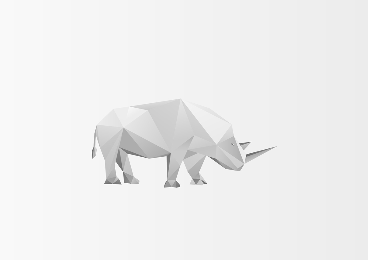 poly Rhino Rhinoceros logo low-poly