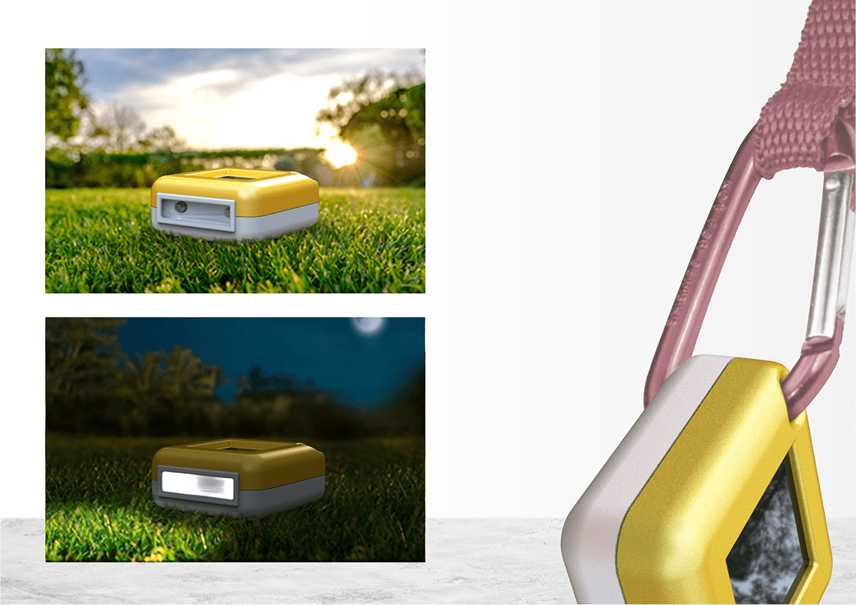 camping Minimalism packaging design portability Solar Light camper compact flash light light small