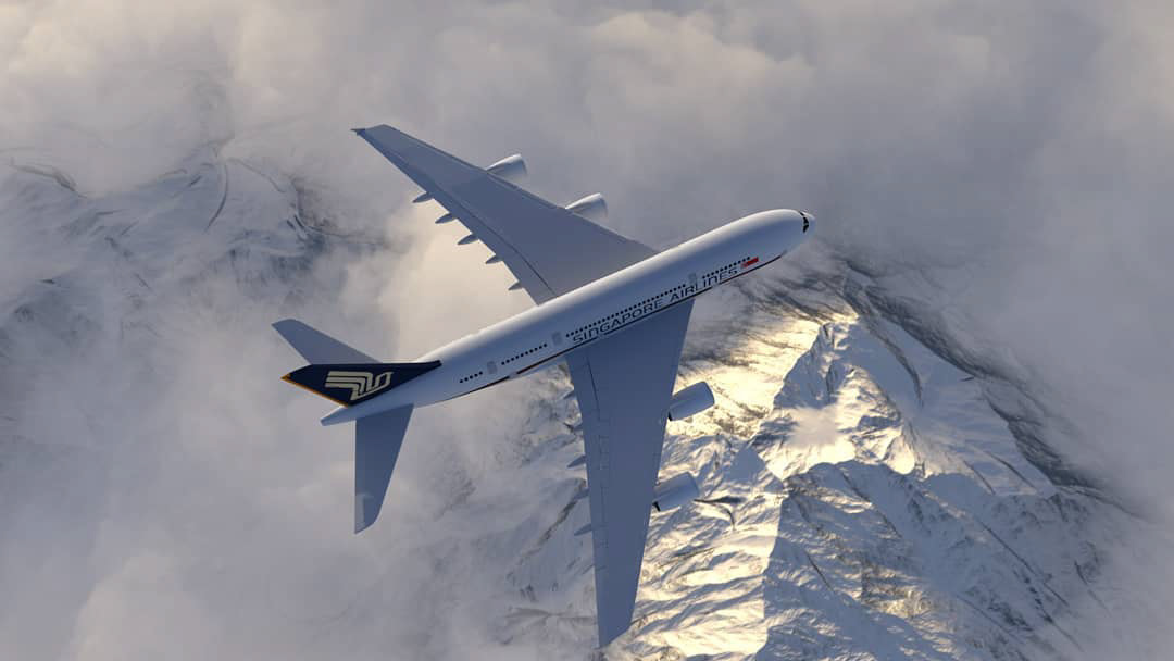 3D Airbus animation  aviation blender modeling photoshop
