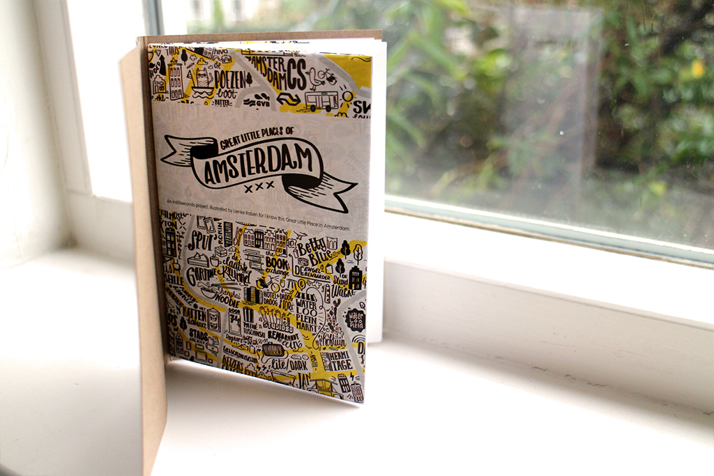 illustrated map map amsterdam Handlettering HAND LETTERING Great Places black white yellow screen print Riso poster