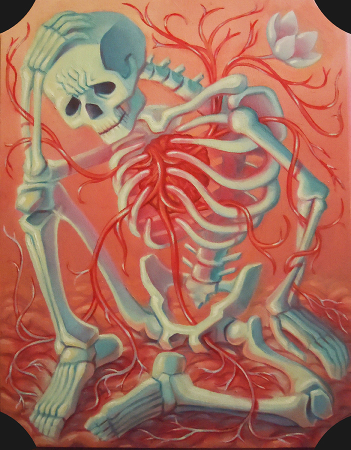 skeleton heart Love painting  