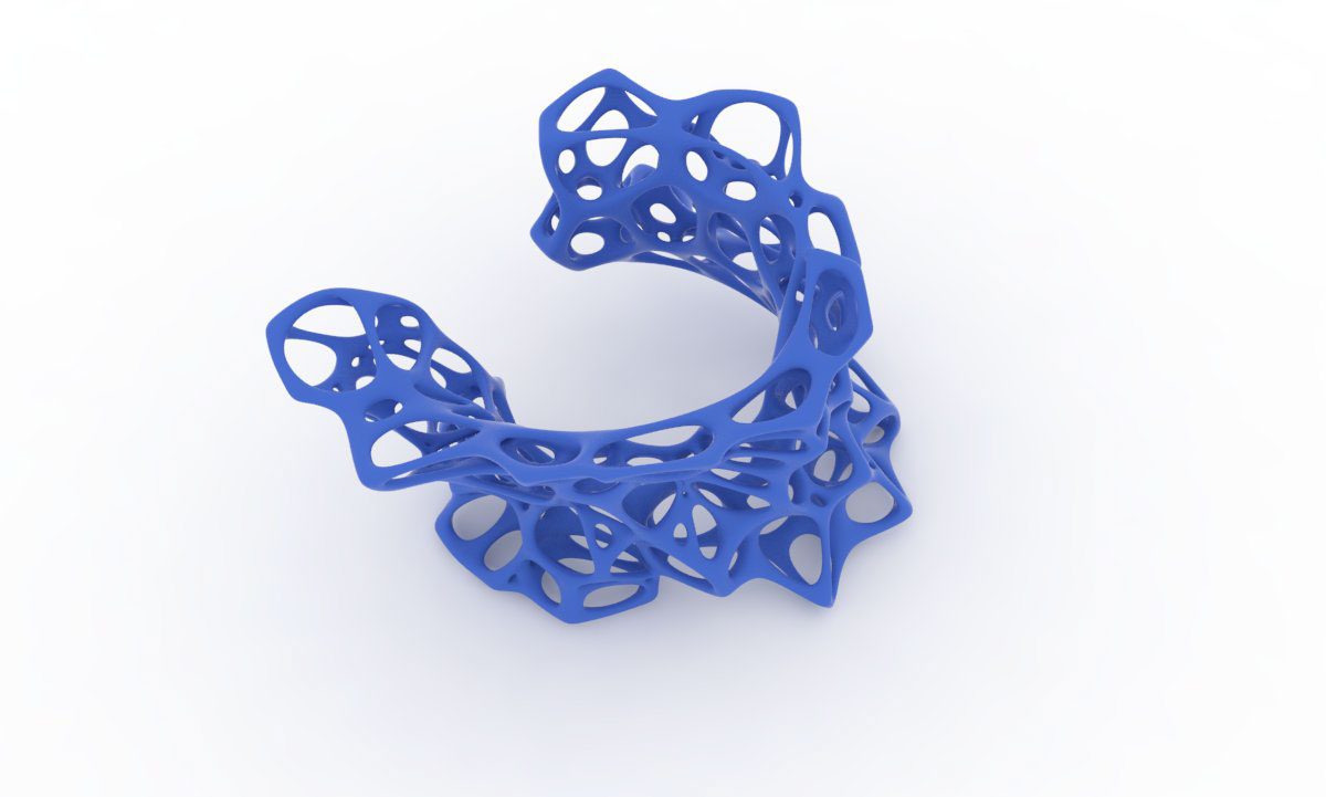 bracelet cells voronoi 3D 3D model free download 3d printing