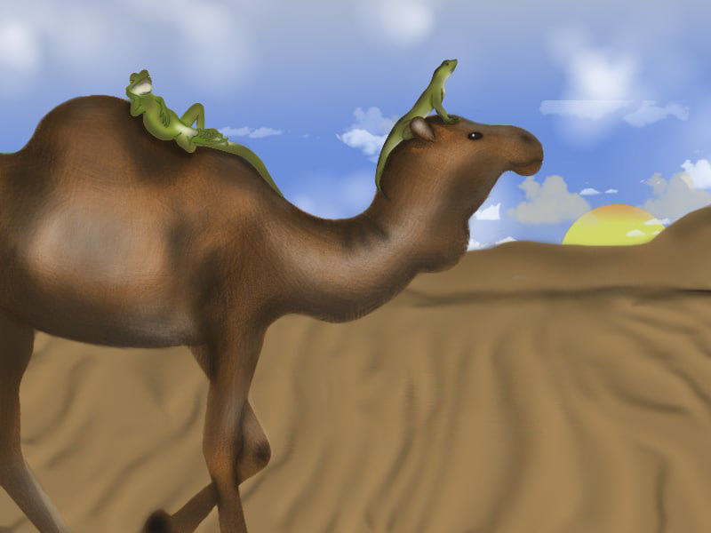Варан верблюд пустыня фотошоп ящерица