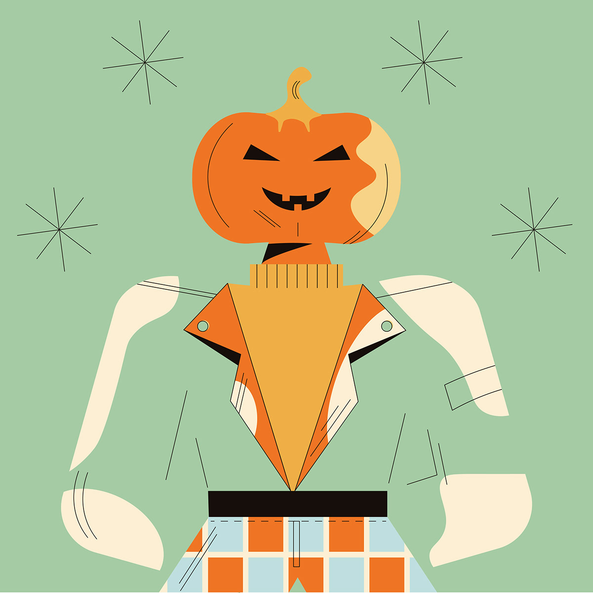 Digital Art  facetober Halloween vector characters october Character design  fullmoon ILLUSTRATION 