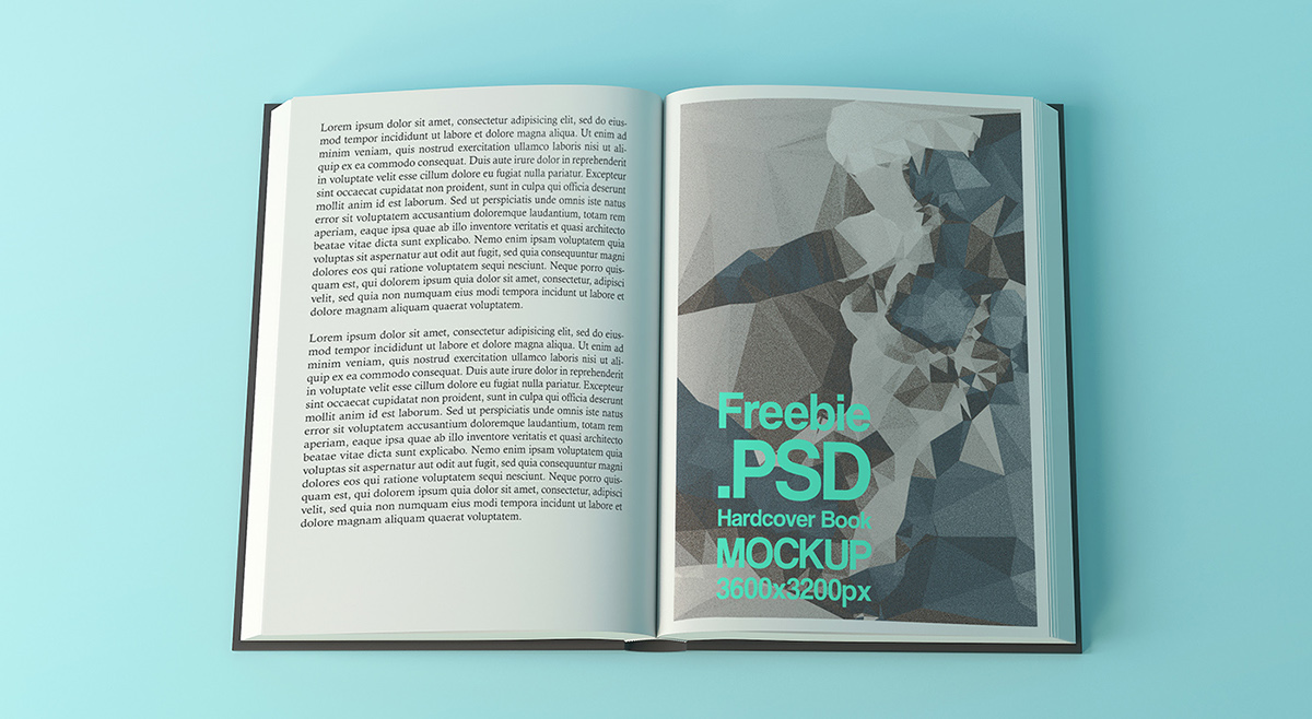 open book design freebie .psd hardcover book mockup