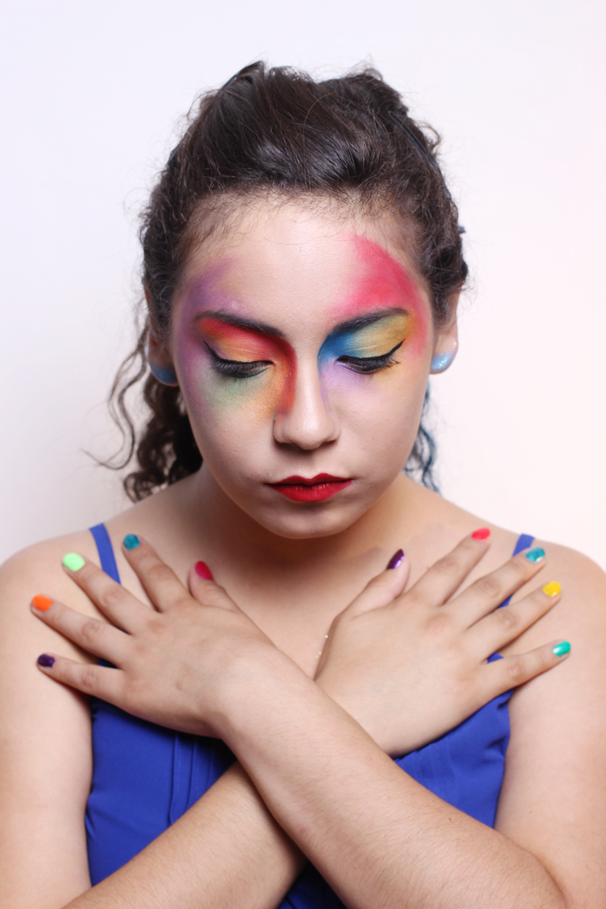 rainbow makeup colours blue inspiration