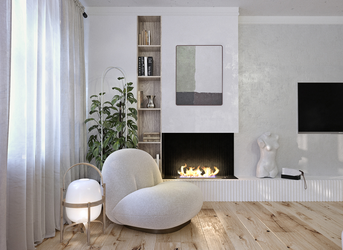 apartmentdesign interiordesign interiorproject livingroomdesign scandibedroom Scandinavian Vizualization vrayrender scandinavianstyle