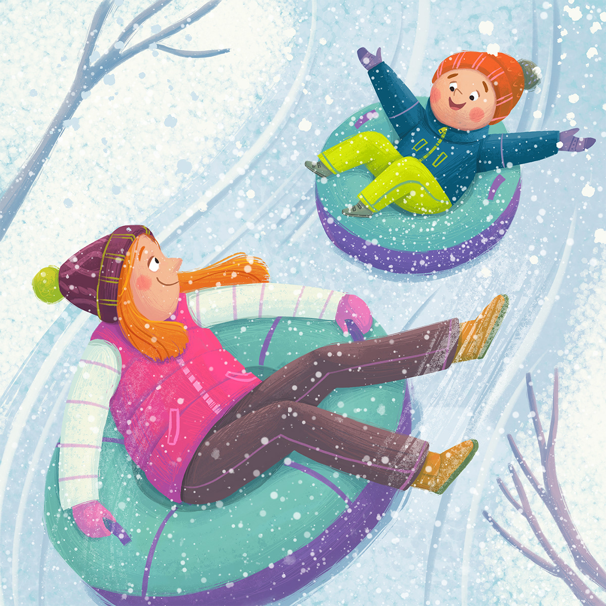 Picture book children's book winter ILLUSTRATION  children kids snow children's illustration kidlitart Character design 
