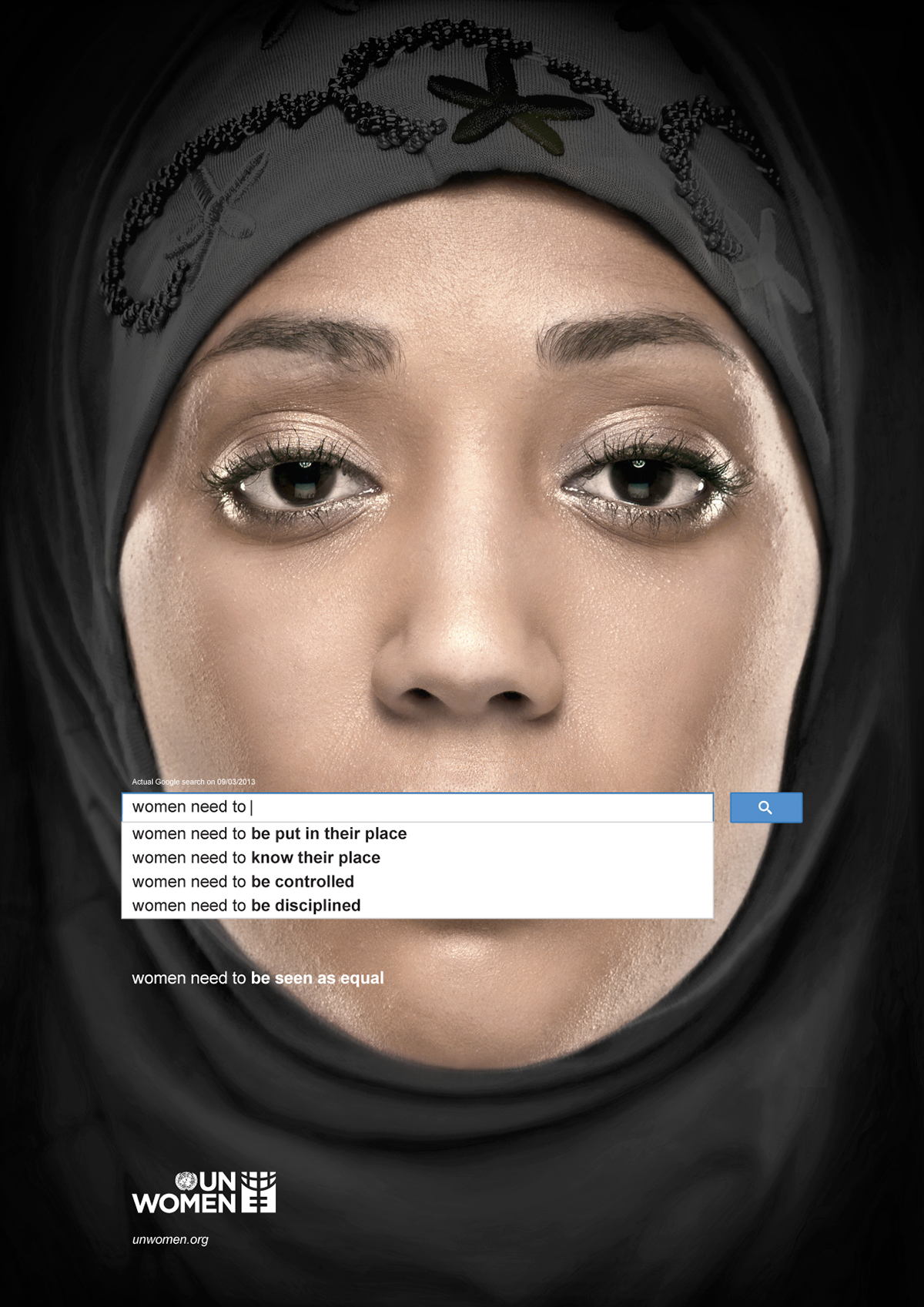 un women face women rights design shadow portrait United Nations truth search ogilvy autocomplete Gender equality google