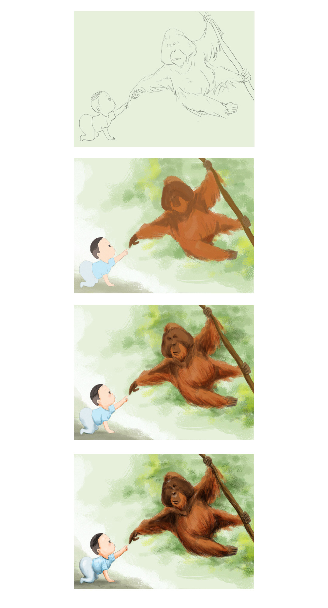 orangutan ILLUSTRATION  Drawing  artwork humanity