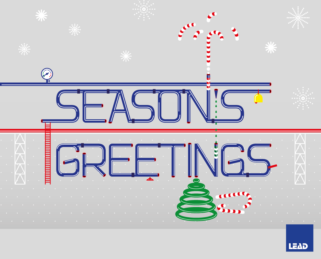 pipes industrial construction contracting e-card typographic greeting season's