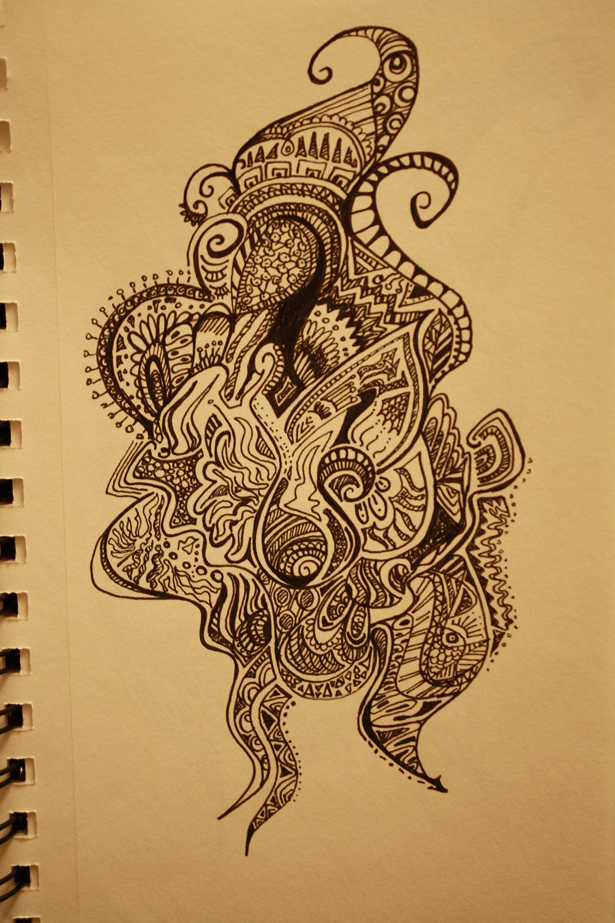 art pen ink doodle swirl mehndi