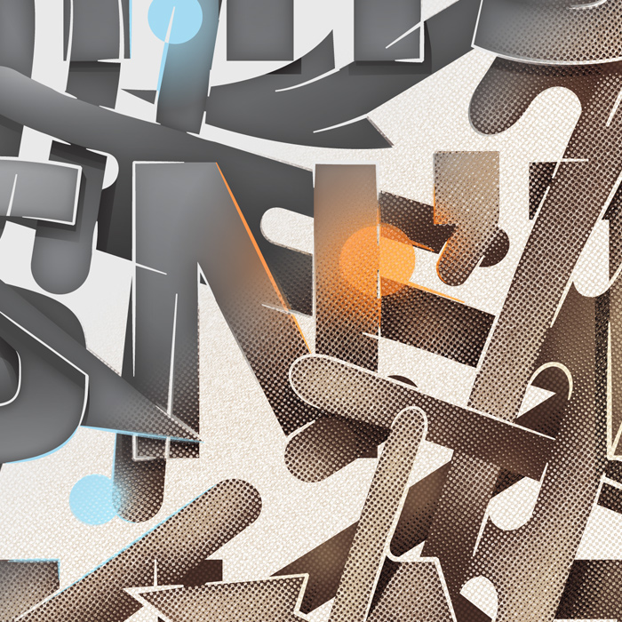 typo vector doodles letters flow splash halftone Czech tombre artwork lettering abstract