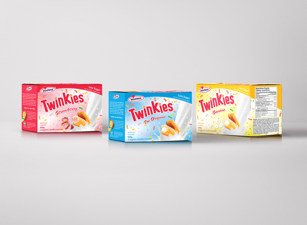package twinkies product Packaging design graphic graphic design  branding  packaging design confectionaries 