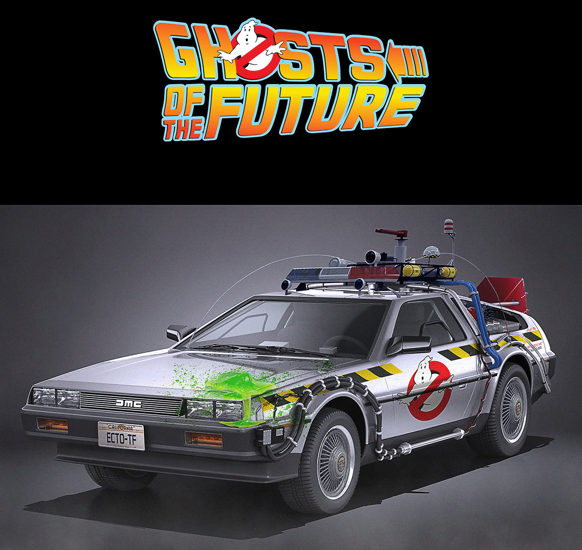back to the future bttf DeLorean ecto-1 future Ghostbusters Ghosts sci-fi