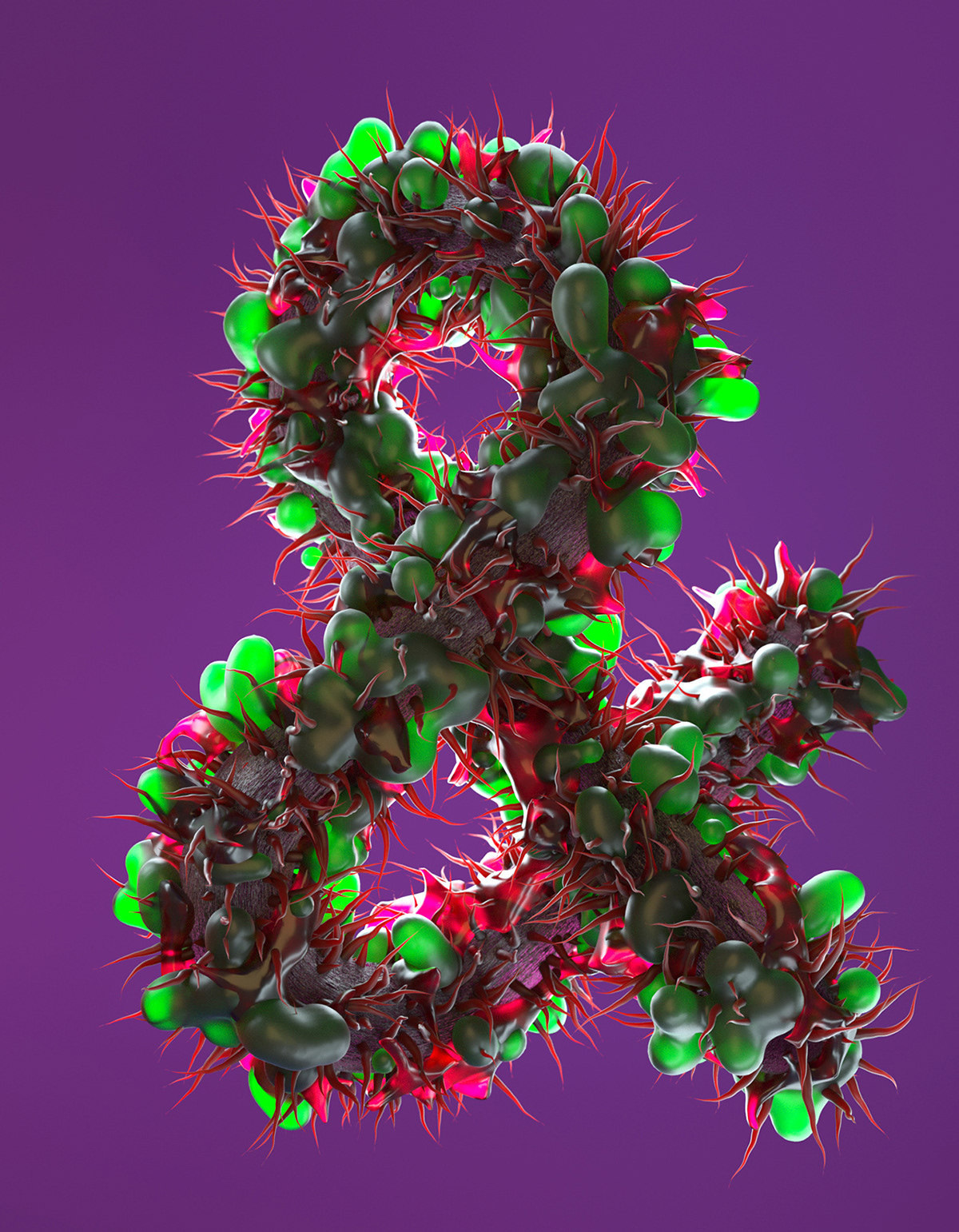 ampersand 3D type typography   Digital Art  bacterias virus color venezuela Creativity